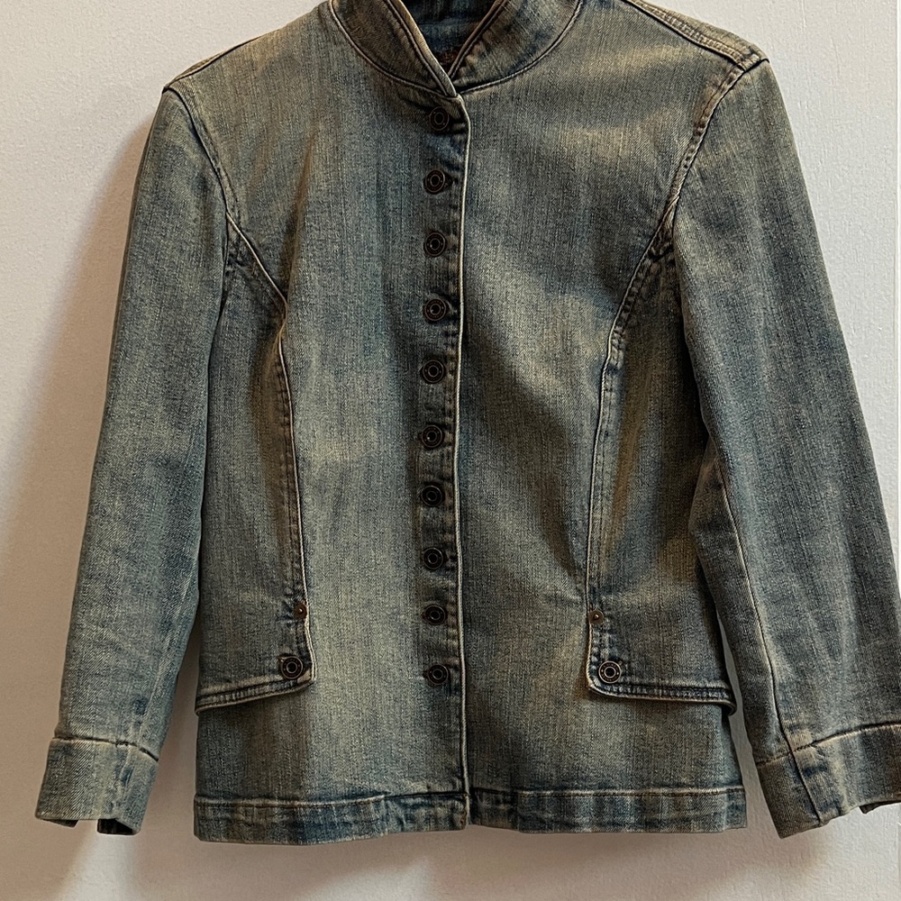 Ralph Lauren Washed Light Blue Denim Jean Jacket Size M Vintage